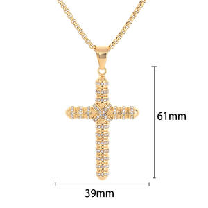 Hip Hop Iced Out Gothic <b>Cross</b> Christian Designer Waterproof Tarnish Free Stainless Steel Jewelry <b>Pendant</b> Necklaces Men Male Man - Product Image 1
