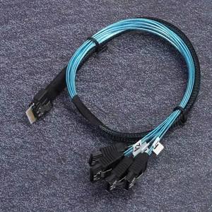 Cable MINI Slim SAS de 38 pines SFF-8654 <span class=keywords><strong>4i</strong></span> a 4 SATA 3.0 de 7 pines, cable de distribución para controlador RAID de servidor, de host a unidades de disco duro objetivo - Product Image 5