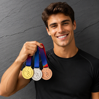 Prix d'usine en alliage de zinc personnalisé course 3D métal blanc médailles d'or sport Souvenir médailles clés pas cher médailles personnalisées Logo