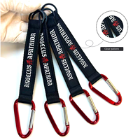Tali Gantungan Ponsel Custom dari Polyester Nylon Zinc Alloy dengan Cetak Offset, Dilengkapi Gantungan Kunci Carabiner dan Logo Webbing