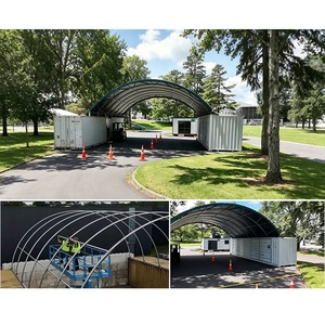 Abri <span class=keywords><strong>en</strong></span> structure métallique pour conteneurs maritimes 20ft 40ft, Tente, Auvent pour avions, Auvent de <span class=keywords><strong>garage</strong></span>, Auvent de conteneur maritime, Abri de toit pour conteneur maritime, Entrepôt - Product Image 6