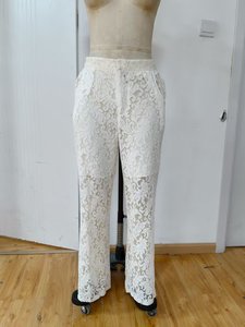 <span class=keywords><strong>Pantalon</strong></span> droit élégant et <span class=keywords><strong>chic</strong></span> en dentelle blanche pour <span class=keywords><strong>femme</strong></span>, taille XS, pour l'été, <span class=keywords><strong>tenue</strong></span> <span class=keywords><strong>de</strong></span> <span class=keywords><strong>soirée</strong></span> écologique, coupe skinny, effet délavé - Product Image 2