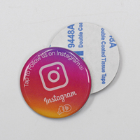 Programmable 30mm 13.56mhz NFC 213 Google Review Tap Sticker NFC Social Media Epoxy Tap Sticker