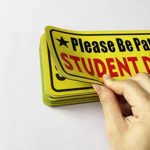 Aangepaste Reflecterende Waarschuwing Student Bestuurder Magneet Waarschuwingsbord Voor Verkeersvoertuig Veiligheid Auto Wrap Vinyl Sticker