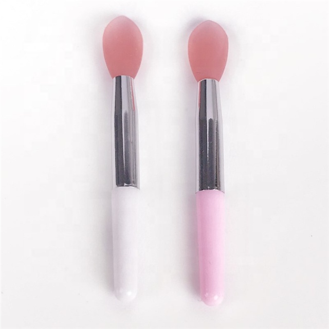 Cute plastic mini spoon eye cosmetic spatula lip tupe brush lotion applicator