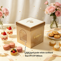Boîte à gâteau pliable personnalisée avec fenêtre, emballage cadeau alimentaire pour pâtisseries de marque, idéale pour la vente au détail