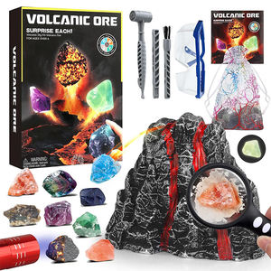 Kit éducatif STEM <span class=keywords><strong>d</strong></span>'excavation de roches et de gemmes géologiques pour enfants, expérience scientifique de fouilles de fossiles et de volcans, matériaux plastiques - Product Image 2