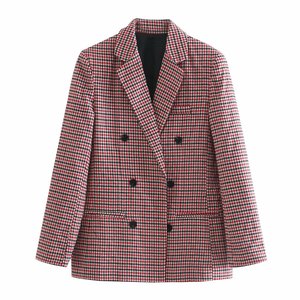Giacca da donna nuova Plaid <span class=keywords><strong>doppiopetto</strong></span> donna autunno Top 5 colori - Product Image 5