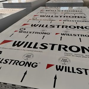 แผง PVDF ACP ขนาด3มม. ป้องกันไฟฟ้าสถิตย์แผงซุ้มป้ายอะลูมิเนียมคอมโพสิตสำหรับโรงแรมกันแสง UV - Product Image 3