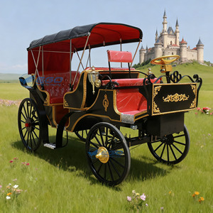 Sightseeing Electric Wedding Horse-Drawn Carriage Customized Color Q235B Steel <b>Frame</b> Bridal Victoria Cart Special Transportation - Product Image 2