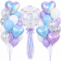 Ensemble de 46 ballons en papier en forme de nœud papillon, de bulle et de cœur pour la décoration de fête d'anniversaire, de mariage ou de la Saint-Valentin
