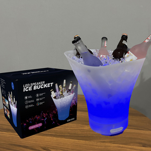 Logo personnalisé seau à glace en plastique étanche avec haut-parleur sans fil pour Party boissons conteneurs - Product Image 2