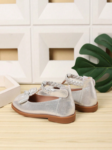 Zapatos de Vestir para Niños con Punta Cuadrada y Lazo Plateado Antideslizante, Nueva Moda al por Mayor - Product Image 5