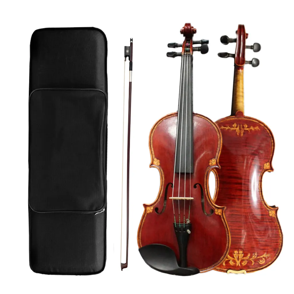 NAOMI hand geschnitzte 4/4 Violine Advanced Level PRO Master 1716 Antike Violine im Stradi-Stil 4/4 Europäische Holz geschnitzte Blume