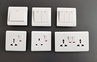 Enchufe estándar Universal Popular, interruptor de pared eléctrico de superficie de Metal cepillado y enchufe con luz indicadora para el hogar