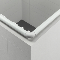 Rideau de douche de salle de bain imperméable pliable invisible magnétique à trois côtés sans perçage avec ensemble de tringle incurvée Séparation sec/humide