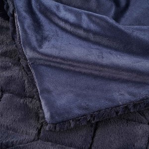 Couverture douce en <span class=keywords><strong>fausse</strong></span> <span class=keywords><strong>fourrure</strong></span> de lapin <span class=keywords><strong>bleu</strong></span> <span class=keywords><strong>marine</strong></span>, 50x70 pouces - Product Image 3