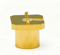 Connecteur de base d'antenne PCB SSMP-JHD-4-WP 50 Ohm DC-18GHz, connecteur coaxial vertical à double broche de positionnement en laiton plaqué or