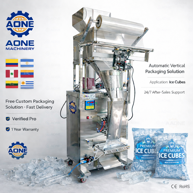 Professional OEM Automatic Mini Ice Cube Packing Machine High Accuracy Ice Bagging Machine for Party Ice Supply