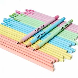 Lápices Promocionales Personalizados con Logotipo para Oficina, Lápices Lisos con Goma para Grabado Láser - Product Image 1