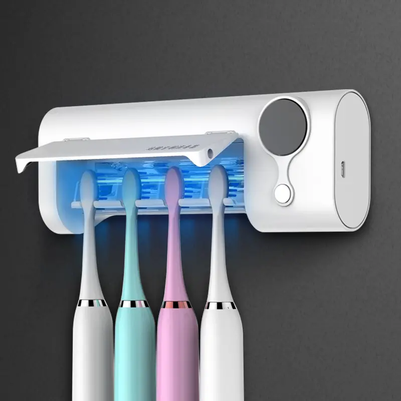 ที่ใส่แปรงสีฟันแบบพกพาสำหรับใช้ในห้องน้ำที่ใส่แปรงสีฟันฆ่าเชื้อแบบพลาสติกใหม่ของแท้
