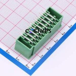 DB2ERHBM-3.81-2*9P-GN Plug-in Terminal Block Bent Lead Through Hole,P=3.81mm Board-to-Board / Socket - Closed Screw Fixing 2x9P - Product Image 2