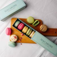 Boîtes d'emballage en papier pliables pour pâtisseries, macarons, sushis, boîtes coulissantes personnalisées de qualité supérieure
