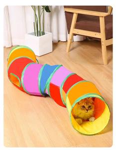 猫のトンネルカラフルな折りたたみ可能な猫の巣の滑走路クロールローリングドラゴン通路猫のおもちゃペットチューブ - Product Image 2
