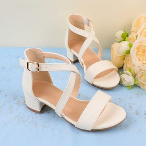 Nouvelles sandales blanches pour filles, chaussures de princesse d'été à talons pour enfants, chaussures de danse pour spectacles scolaires, chaussures de fête pour filles - Product Image 2