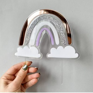Decoración <span class=keywords><strong>de</strong></span> Pastel Reutilizable y Ecológica con Diseño <span class=keywords><strong>de</strong></span> Arcoíris y <span class=keywords><strong>Nubes</strong></span> para Fiestas <span class=keywords><strong>de</strong></span> Cumpleaños Infantiles - Product Image 3