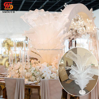 Décoration de table pour fête, maison, bureau, hôtel, nouveau produit, fleurs artificielles en gaze blanche, centres de table pour mariage