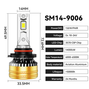 Faros Delanteros LED para Automóvil de 150W H4/H11/H7 para Prius X5 IS350, Resistentes al Agua IP68, Canbus+EMC, 20000LM, Luz Alta, Chip CSP 3570 - Product Image 3