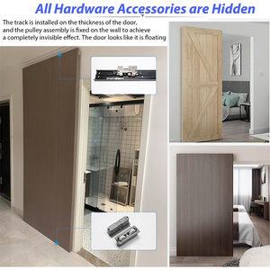 Sistema de Riel Oculto con Polea para Puerta Corrediza Fantasma sin Marco, Herraje Mágico Laminado Colgante para Baño y Sala de Estar - Product Image 6