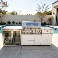 Cuisine de jardin BBQ personnalisée pratique, système de cuisson extérieur élégant, durable et imperméable, équipé de pièces BBQ complètes