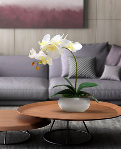 Maceta con Flores Artificiales de Phalaenopsis de <span class=keywords><strong>Goma</strong></span> Suave de Alta Calidad al por Mayor para Decoración del Hogar - Product Image 4