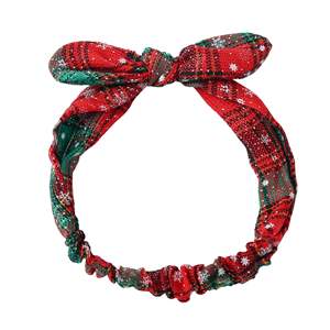Diadema Navideña para Mujer, de Algodón con Lazo, Elástica, Accesorio para el Cabello, Estilo Europeo Americano - Product Image 6