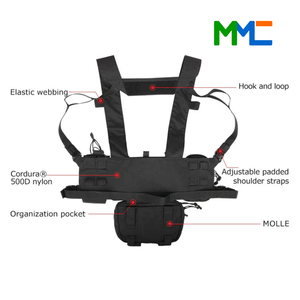 เสื้อกั๊กยุทธวิธี MMC0232 Mk3 แบบติดหน้าอก สำหรับกิจกรรมกลางแจ้ง สายรัดอก สำหรับฝึกซ้อม กีฬา น้ำหนักเบา ชุดเสื้อกั๊กแบบมีน้ำหนัก  สีดำ ผลิตจากโพลีเอสเตอร์ ผลิตในประเทศจีน - Product Image 6