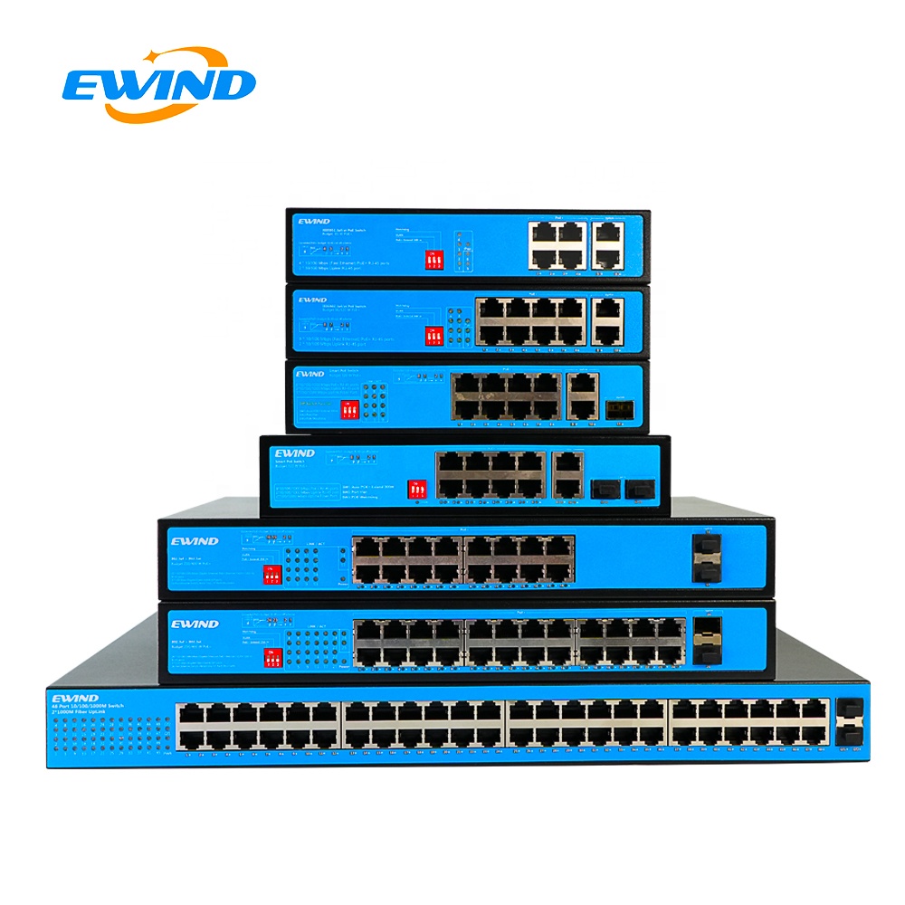 OEM/ODM сеть Ethernet Fiber 2 Sfp 10/100/1000 м полный гигабитный управляемый 4 8 16 24 48 портов PoE коммутатор для CCTV