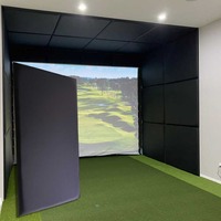 Simulateur de golf intérieur moderne américain, panneau mural 3D en tissu simili cuir avec mousse PU, carrelage mural acoustique, mousse PE imperméable