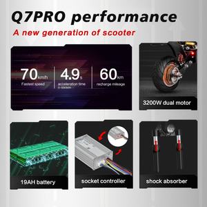 สกู๊ตเตอร์ไฟฟ้า Boyueda Q7Pro ระบบเบรกไฮดรอลิก 52V 19Ah มอเตอร์คู่ ระยะทางวิ่งไกล 60-70 กม. สำหรับผู้ใหญ่ พร้อมเบาะนั่ง จัดส่งฟรีในยุโรป - Product Image 5