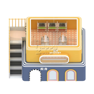 บ้านจำลองแฮปปี้โซนแบบกำหนดเอง ชุดของเล่นบทบาทสมมติ เมืองของฉัน สำหรับเด็ก อุปกรณ์สนามเด็กเล่นในร่ม ซูเปอร์มาร์เก็ต ร้านตัดผม อายุ 3-12 ปี - Product Image 2