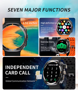 HKSF BW8 Smartwatch Round Screen Rotating Camera SIM Card Insertion BT Call Heart Rate Monitor <b>Waterproof</b> Fitness <b>Watch</b> - Product Image 3