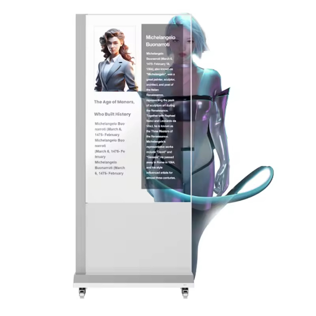 32 Transparent OLED 4K Advertising Screen Animation Touch Screen CMS Retail Digital Display Commercial Promotion Elevator