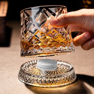 Verres à boisson rotatifs pour cocktails, verre à whisky épais en cristal taillé, verre à whisky à l'ancienne, verre à whisky pour le scotch - Product Image 6