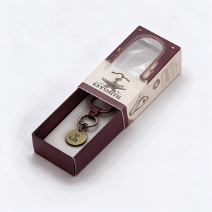 Wholesale Custom Printed Paper Boxes With Clear Display Window <b>For</b> Phone <b>Lanyard</b> <b>Key</b> Chain Keyring Packaging - Product Image 2
