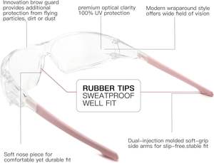 Lunettes de sécurité anti-bué<span class=keywords><strong>e</strong></span> enveloppantes ANSI <span class=keywords><strong>Z87</strong></span> en polycarbonate (PC) avec lentille non traité<span class=keywords><strong>e</strong></span> pour le cyclisme - Product Image 3