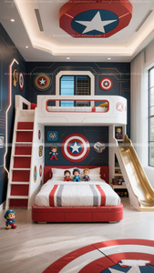 <span class=keywords><strong>Lit</strong></span> Mezzanine avec Toboggan, Lits Superposés pour Adolescents, Thème Anime Superman pour Garçons, <span class=keywords><strong>Lit</strong></span> Enfant Personnalisé : Bouclier de Héros - Product Image 5