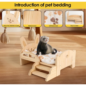 Abri détachable avec escalier, petits habitats chaleureux et mignons pour hamsters et furets - Product Image 5