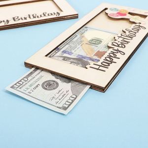 Regalo de Cumpleaños Creativo y Moderno para Niños, Cartera de Madera para Tarjetas y Dinero, Portamonedas Único, Decoración para el Hogar - Product Image 3