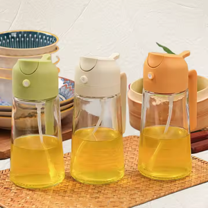 Alta calidad personalizada 2 en 1 reutilizable precio de fábrica botella de <span class=keywords><strong>Spray</strong></span> de oliva en Stock botella de aceite de <span class=keywords><strong>Spray</strong></span> de vidrio rociador - Product Image 2